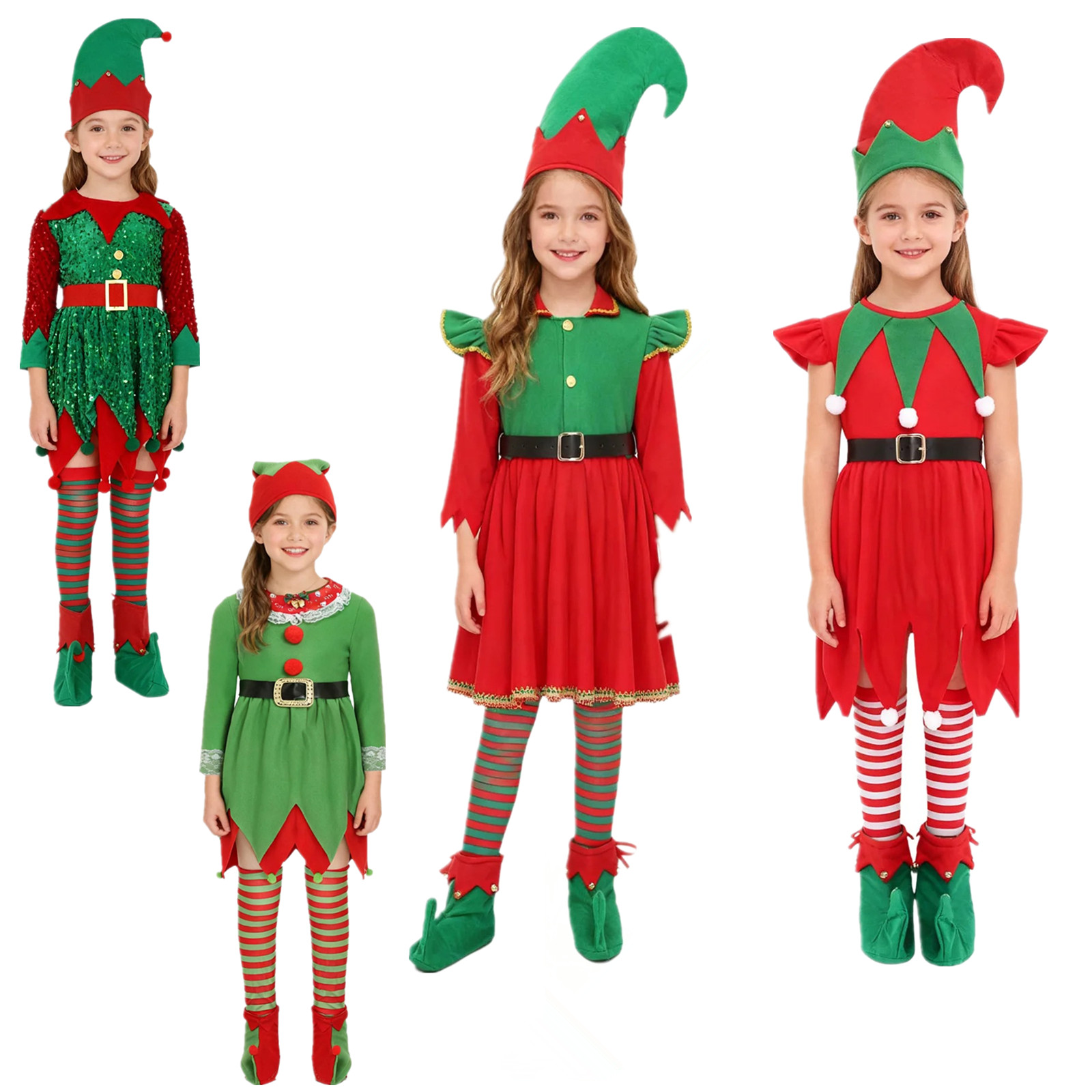 Elf Costume Christmas - Disfraz de elfo para niña, disfraz
