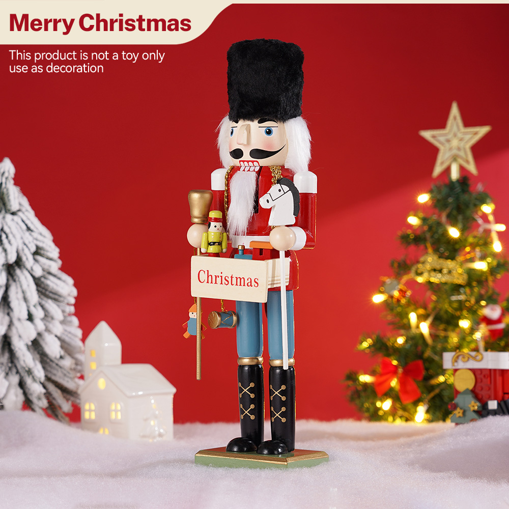 Nutcracker Figurine - Adorno de Cascanueces de madera para