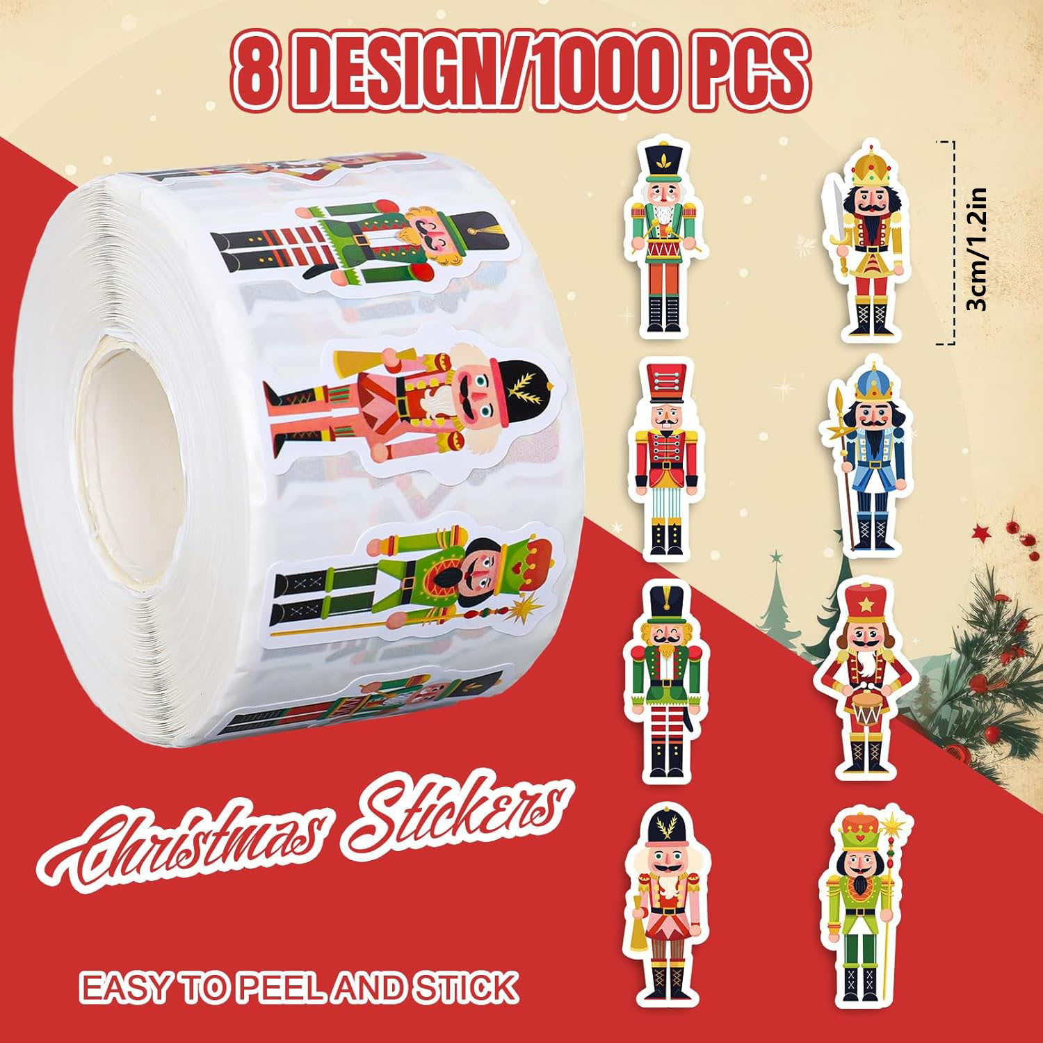 1000 Uds (1 rollo) rollo de pe - Nutcracker Figurine reseña y precio