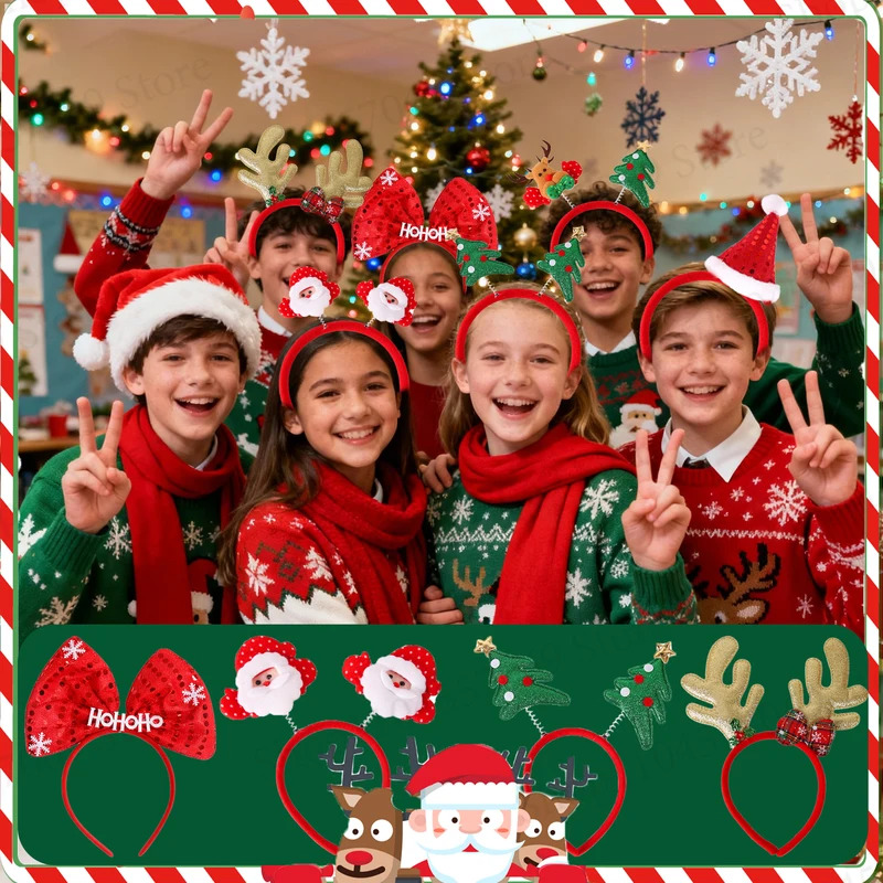 Diadema navideña de 12-120 Uds - Reindeer Antlers Headband reseña y precio