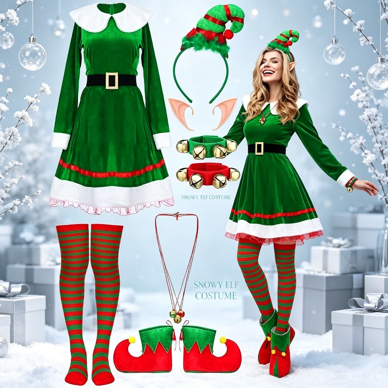 Conjunto de Disfraz de Duend N - Elf Costume Christmas reseña y precio